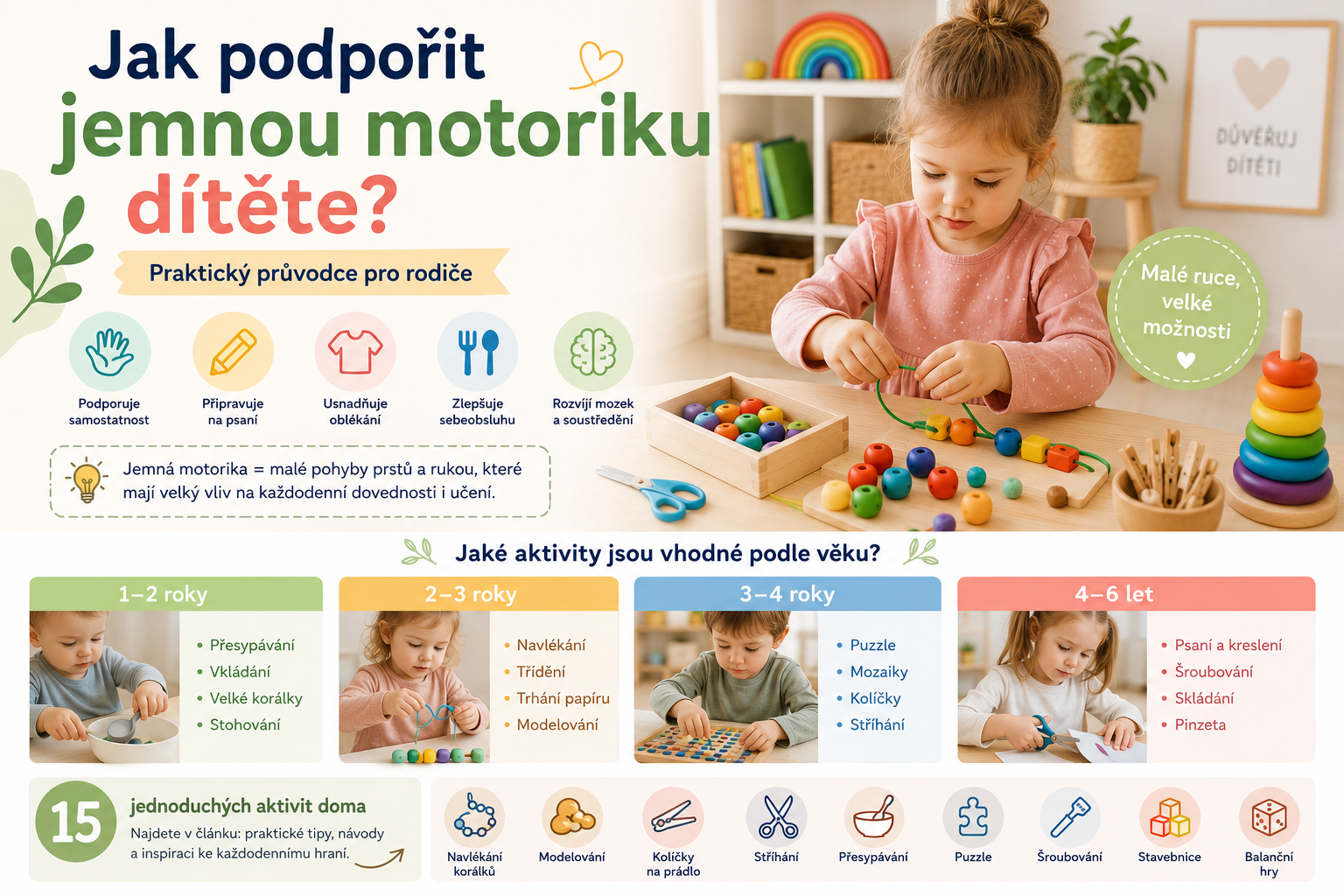 Jak podpořit jemnou motoriku dítěte? Praktický průvodce pro rodiče