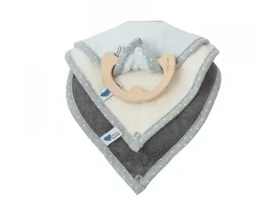 Lullalove SupeRRO baby ECO set - 3x Bryndák a kousátko 2v1