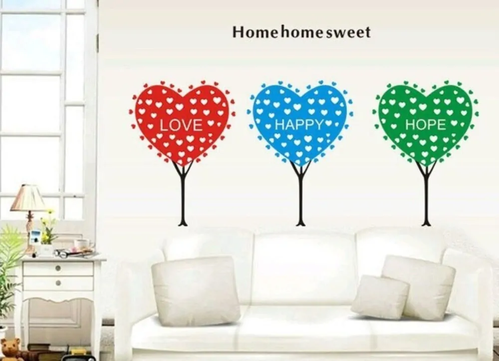 Samolepky na zeď - Srdce Sweet Home 140x70 cm