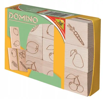 Dřevěné domino - Ovoce a zelenina 12 ks