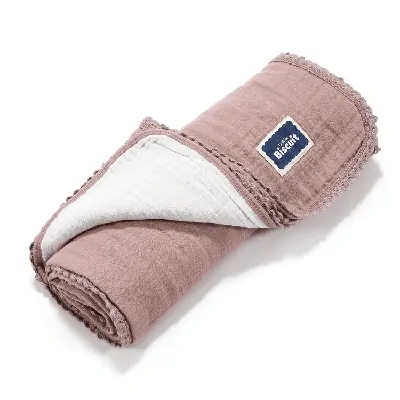 La Millou - Oboustranná mušelínová plenka 100x100 cm - French levander/Off white