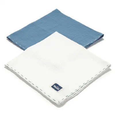 La Millou - 2ks mušelínové pleny/bryndáčky - Navy/Off white