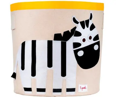 3 Sprouts Úložný koš na hračky Zebra