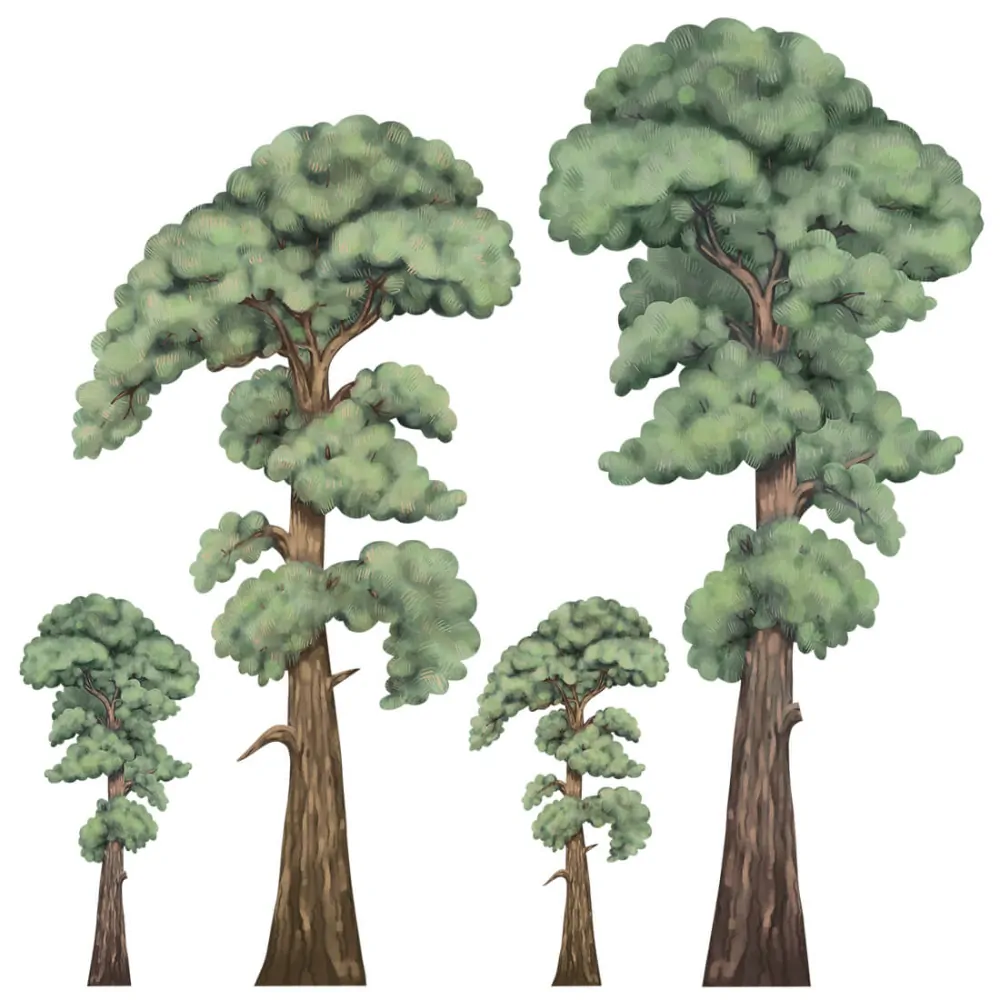 Samolepky na zeď - Stromy, výška 111, 110 a 45 cm