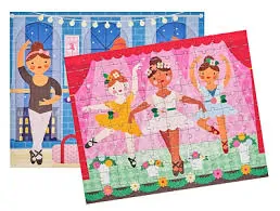 Oboustranné puzzle 2v1 Petit Collage - Baletky, 50 ks