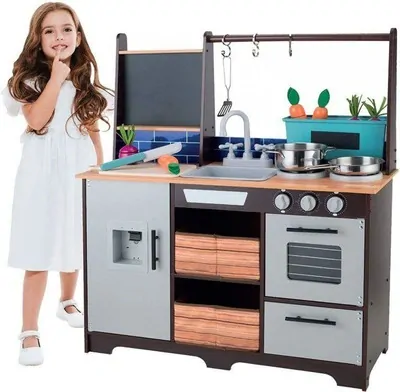 Velká dřevěná kuchyň s doplňky Ecotoys