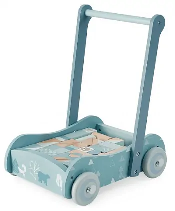 Eco Toys Dřevěné chodítko s 46 kostkami