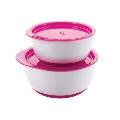 OXO sada 2ks protiskluzových misek s víkem - Pink