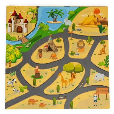 Eco Toys Pěnové puzzle na zem - Safari 93 x 93 cm