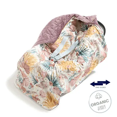 La Millou Zavinovací deka do autosedačky Boho Palms Light/Velvet French Lavender
