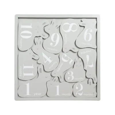 Pearhead - Milníkové dřevěné puzzle Zajíčci