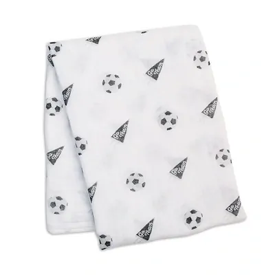 Lulujo Mušelínová zavinovačka/plena - Football 120x120 cm