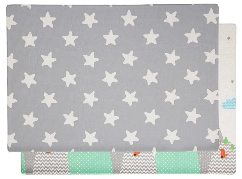 LALALU Podložka na hraní Premium White Star 190 x 130 x 1,2 cm