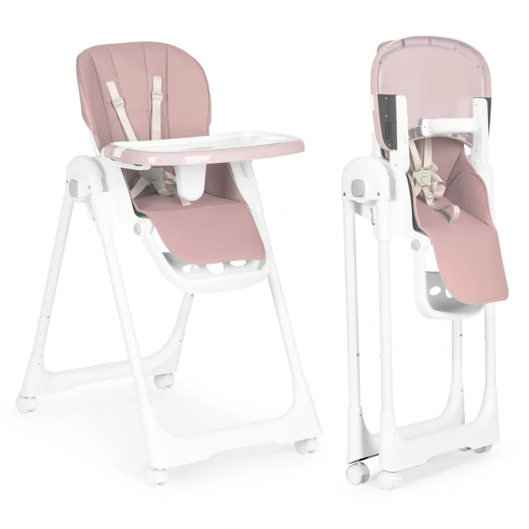 Jídelní židlička EcoToys, nastavovací - pink