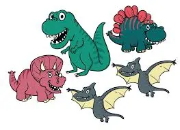Samolepky na zeď - Barevní dinosauři