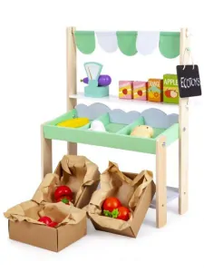 Dřevěný trhový stánek s doplňky Ecotoys