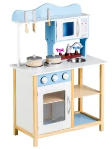 Dřevěná kuchyňka Ecotoys - modrá
