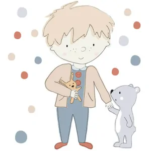 Samolepky na zeď - Teddy, šedý