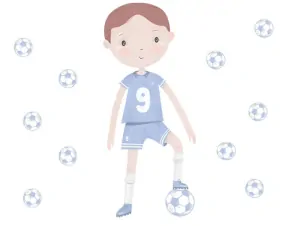 Samolepky na zeď - Fotbalista v modrém dresu