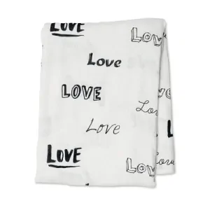 Lulujo Bambusovo-mušelínová zavinovačka/plena - Love 120x120 cm