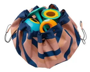 Nepromokavý vak na hračky/podložka na hraní Play&Go - Outdoor Mokka stripes