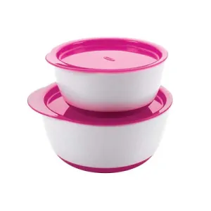 OXO sada 2ks protiskluzových misek s víkem - Pink