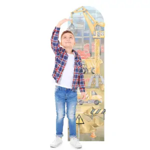 Samolepka na zeď metr - Stavební stroje, žluté