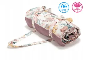 La Millou - Luxusní nepromokavá pikniková deka XL Velvet - Boho Palms/Powder pink