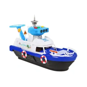 Policejní loď s heliportem a 3 vozidly