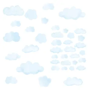 Samolepky na zeď - Blankytné obláčky, 38 ks
