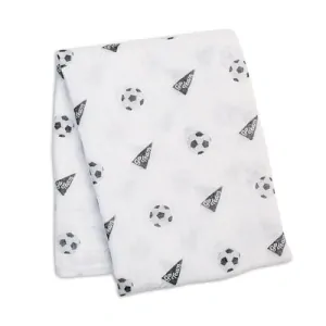 Lulujo Mušelínová zavinovačka/plena - Football 120x120 cm