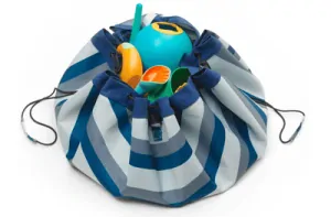 Nepromokavý vak na hračky/podložka na hraní Play and Go - Outdoor Blue/Green Stripes