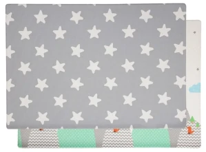 LALALU Podložka na hraní Premium White Star 190 x 130 x 1,2 cm