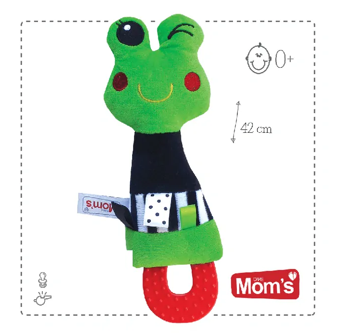 Mom´s Care - Edukační hračka Pískátko s kousátkem Žabička