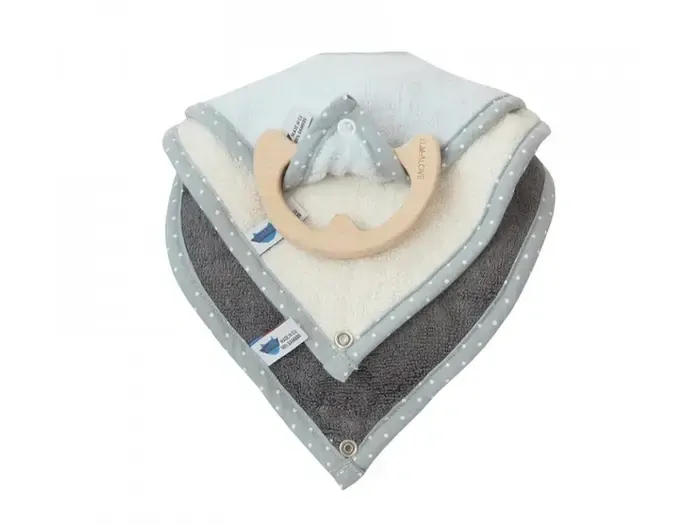 Lullalove SupeRRO baby ECO set - 3x Bryndák a kousátko 2v1