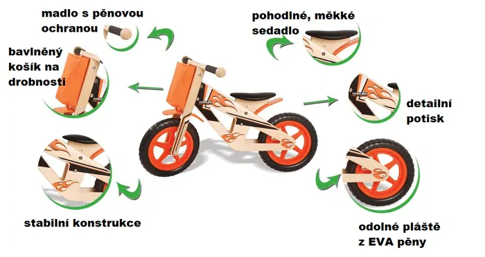 EcoToys - Dřevěné odrážedlo