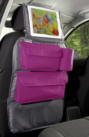 TULOKO Kapsář do auta pro děti + držák na tablet - růžový