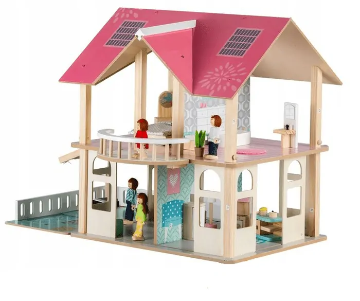 Domeček pro panenky Modern + 4 panenky