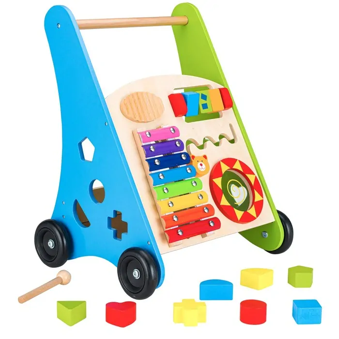 Ecotoys Dřevěné chodítko s edukačními aktivitami