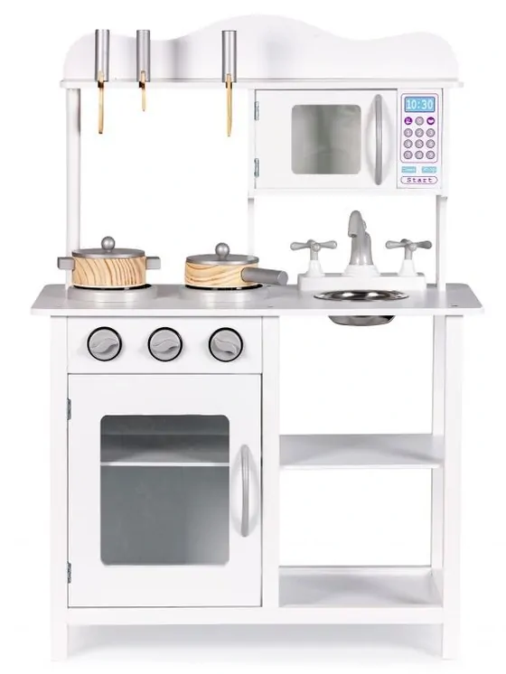 Dřevěná kuchyňka Ecotoys - bílá
