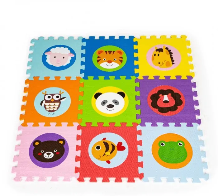 Eco Toys Pěnové puzzle na zem - Zvířátka 90 x 90 cm