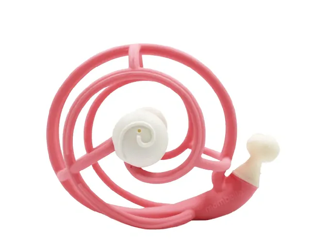 Mömbella Kousátko s chrastítkem Deluxe - Hlemýžď pink