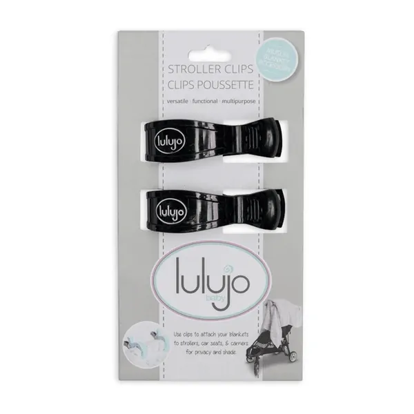 Lulujo Multifunkční klipsy ke kočárku - Black, 2ks