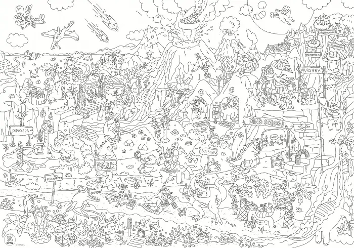 OMY Velký vybarvovací plakát, omalovánka - Dinosaurus 70 x 100 cm