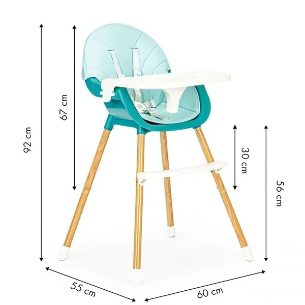 Jídelní židlička EcoToys 2v1 - Blue