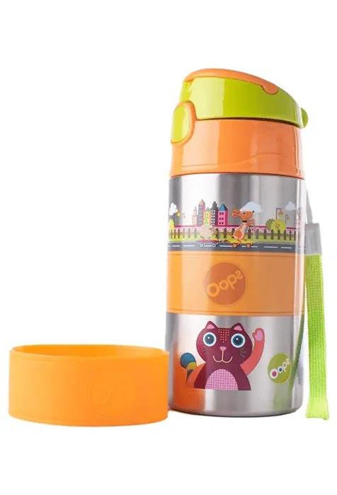 Oops Dětská láhev z nerezové oceli 400 ml - City