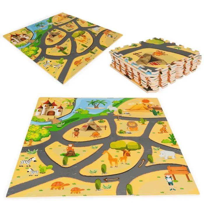 Eco Toys Pěnové puzzle na zem - Safari 93 x 93 cm
