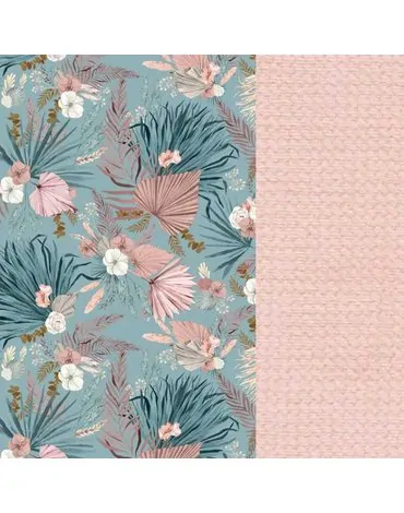 La Millou - Luxusní nepromokavá pikniková deka XL Velvet - Boho Palms/Powder pink