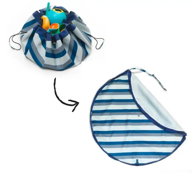 Nepromokavý vak na hračky/podložka na hraní Play and Go - Outdoor Blue/Green Stripes
