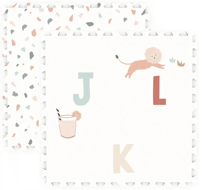 Play&Go Pěnové puzzle, oboustranná hrací podložka/úložný box/hrací domeček 3v1 - Alphabet/Terrayyo